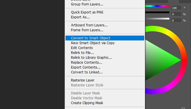 click the new layer and select convert to smart object
