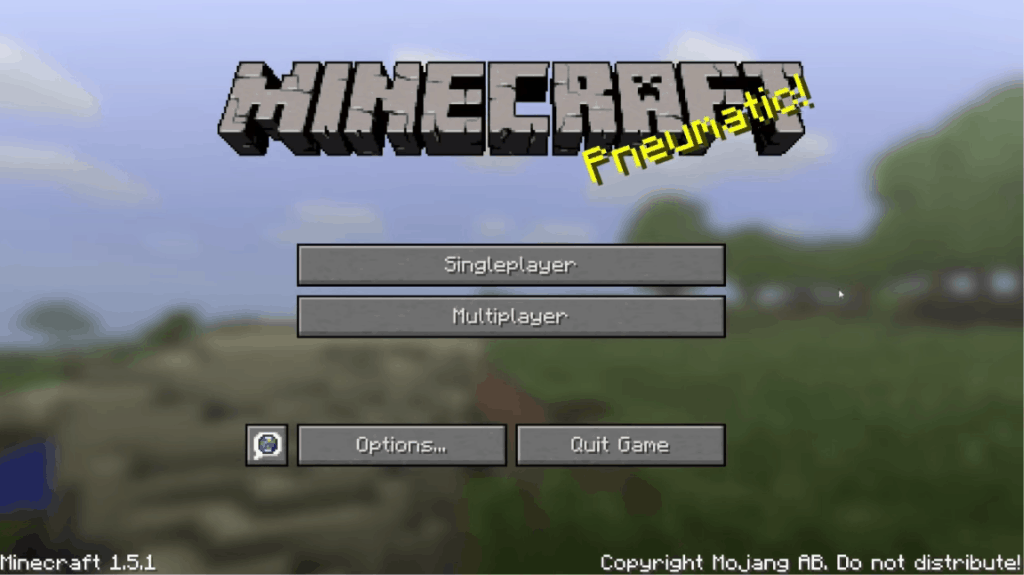Minecraft logo and launch interface- Graphic design in game design